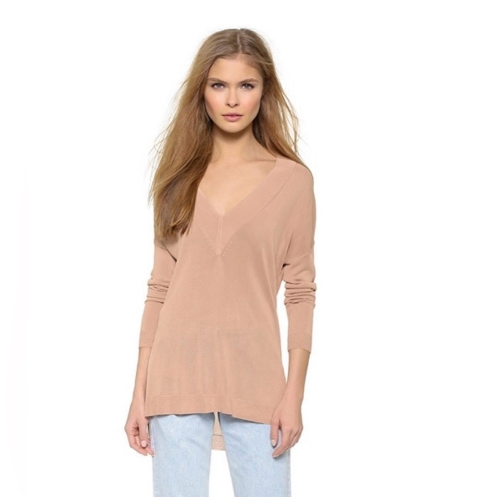 Rag & Bone Yvette V Neck Drop Shoulder Light Viscose Tunic Sweater Medium